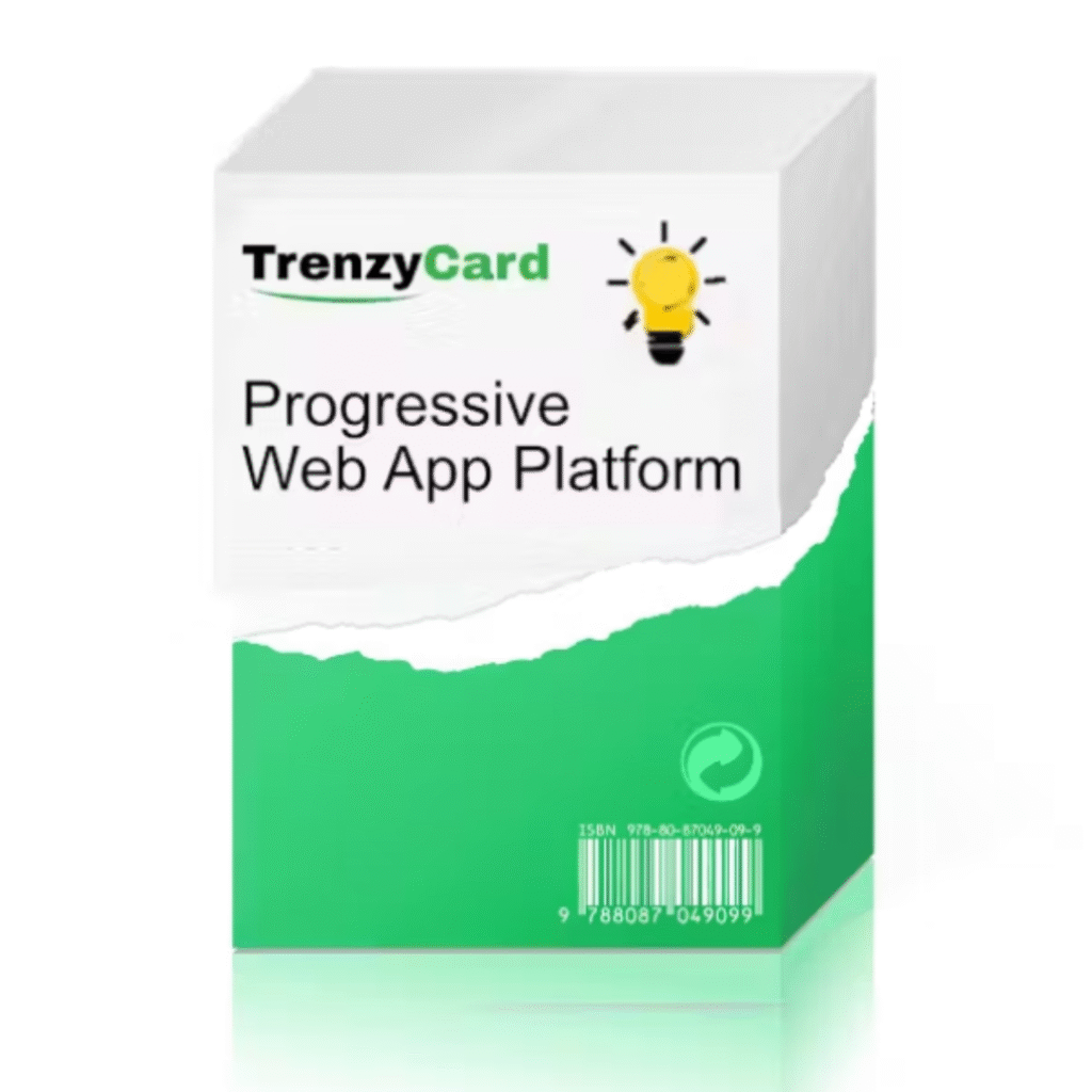 TrenzyCard Review showing digital card design