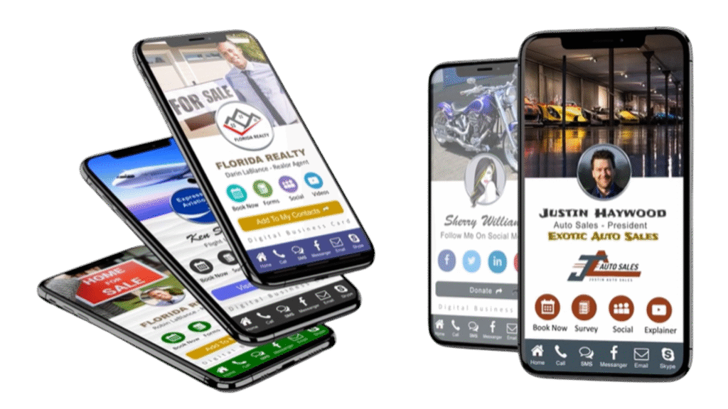 TrenzyCard mobile app preview for small business
